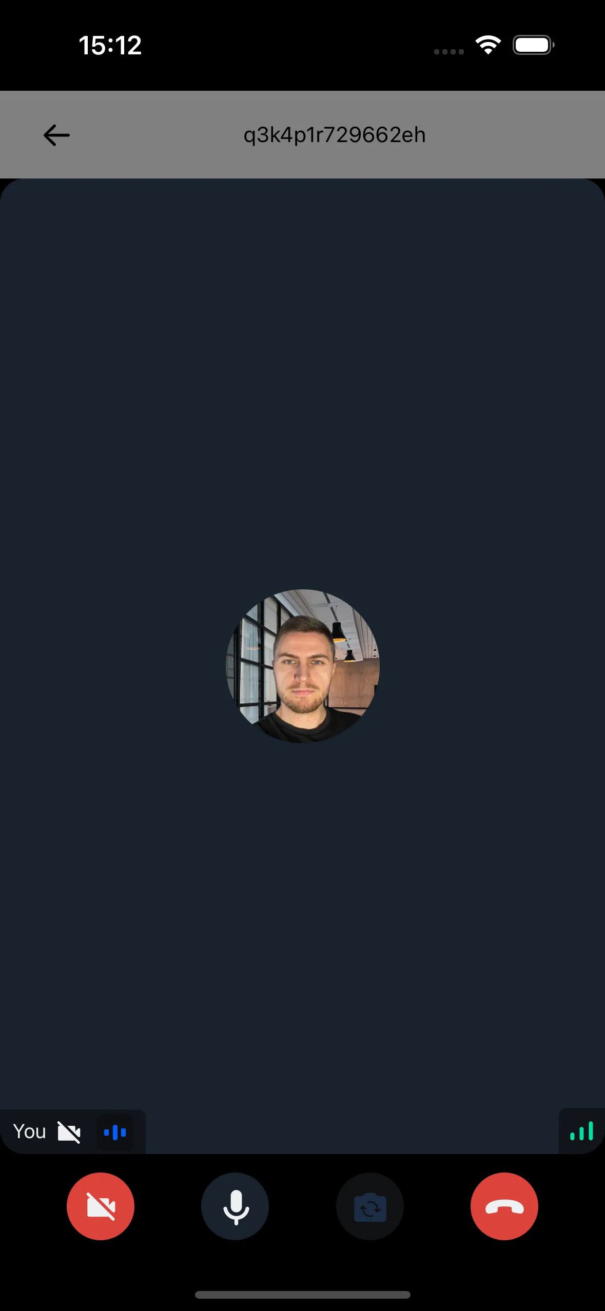 Preview of the Call header component