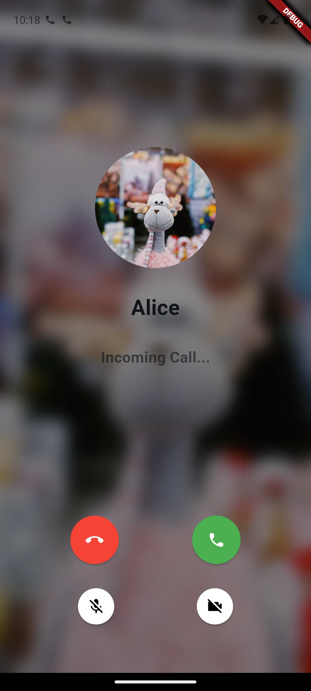 Preview of Incoming Call Screen