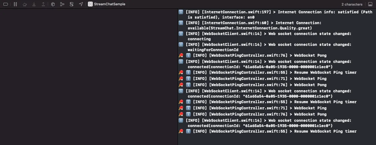 Screenshot shows Xcode with the customized logs in the console