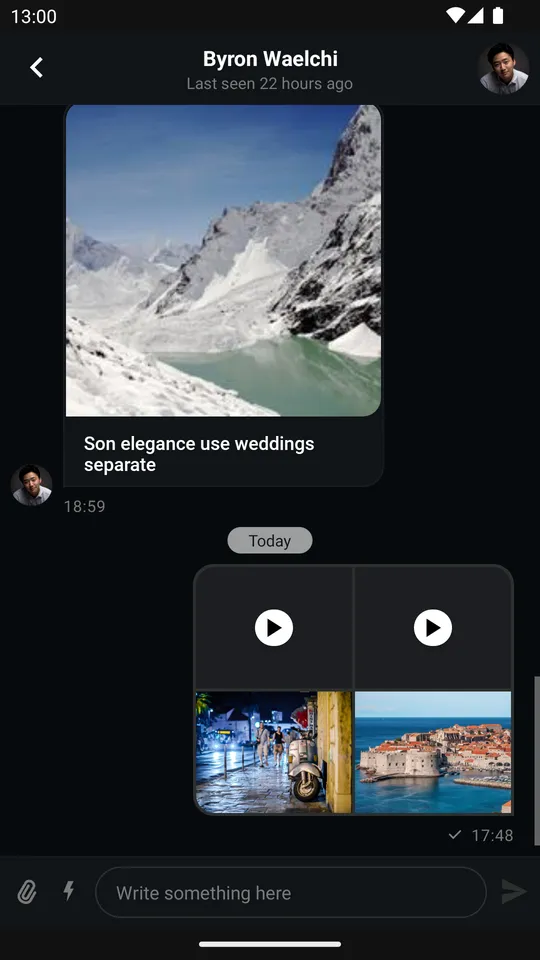 Messages List Video Thumbs disabled Dark Mode