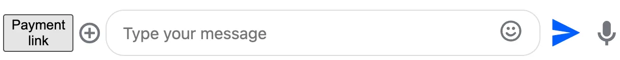 Message input with custom payment link button