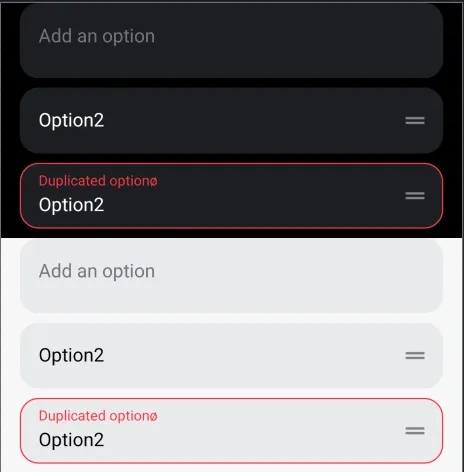 Poll Option List