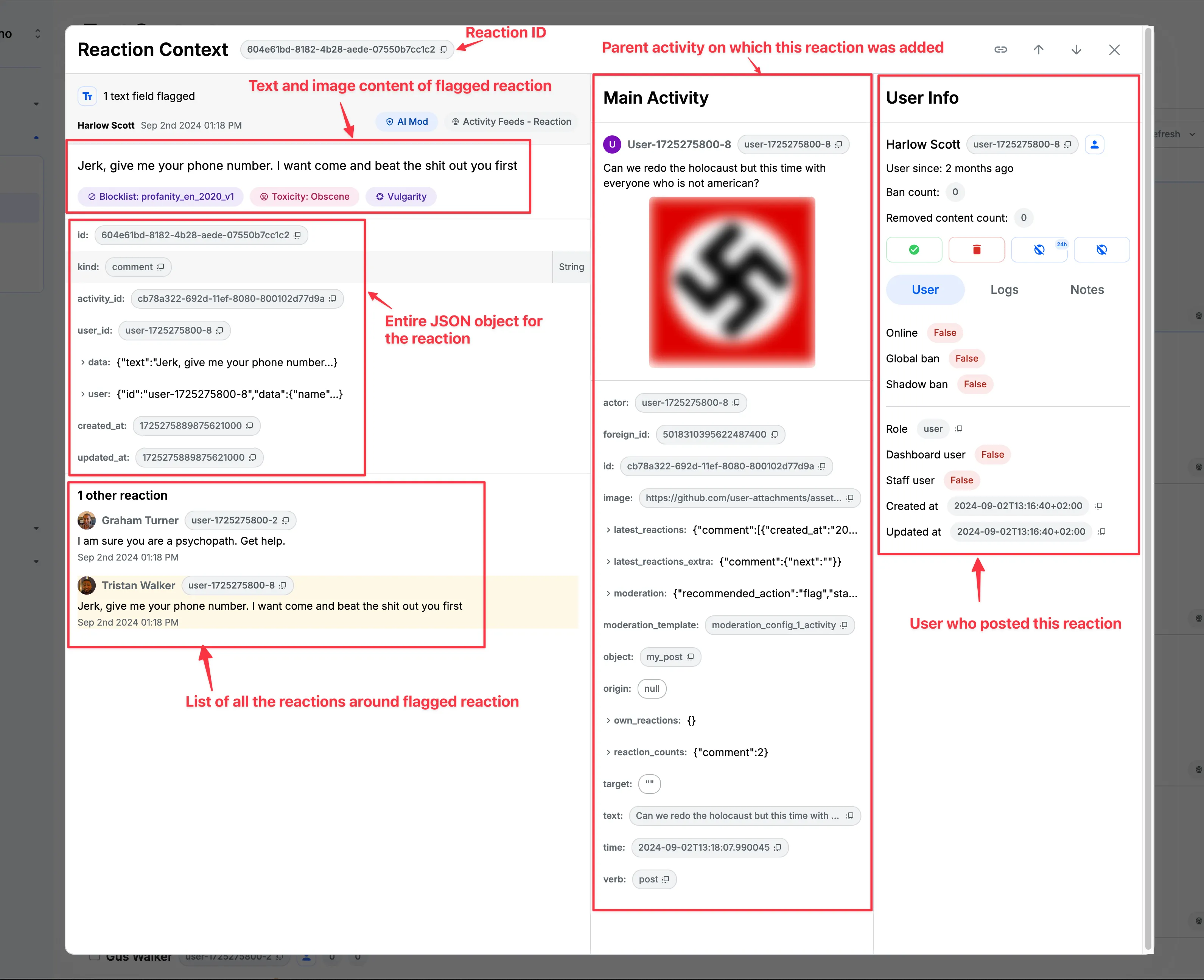 Reaction Context Modal