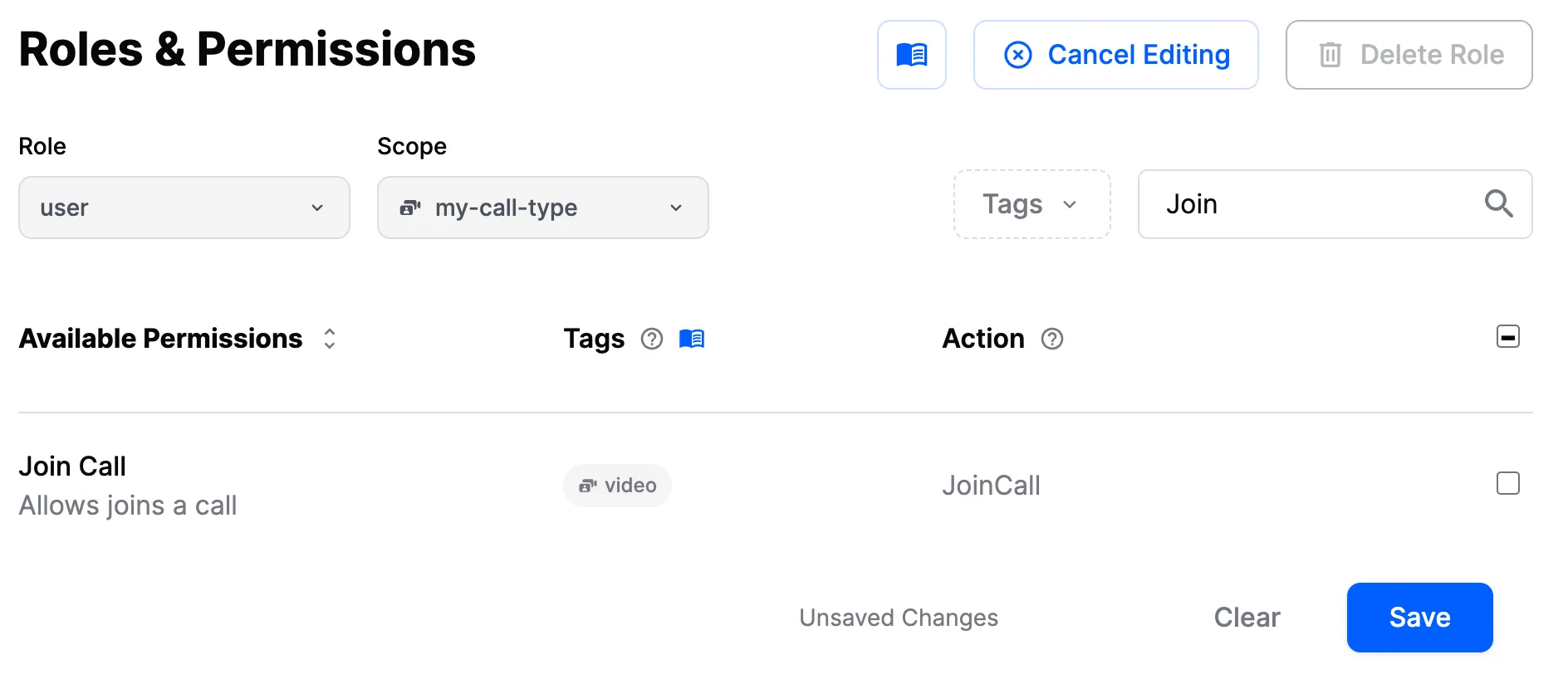 Revoke JoinCall for user role