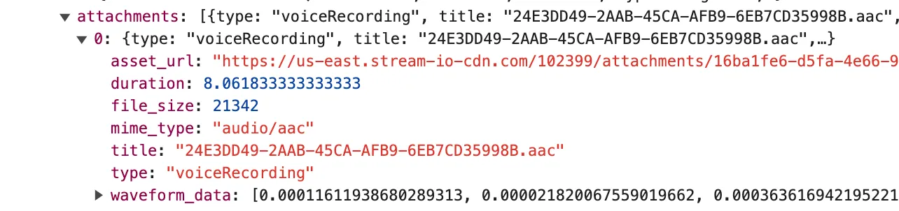 Image of the voice recording payload